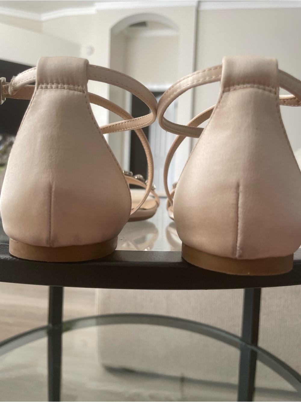 Badgley Mischka Blush Crystal-Embellished Strappy Sandals - Picture 6 of 6